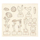 Creativ company diy houten figuren kippen, eieren en bloemen