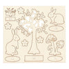 Creativ company diy houten figuren hazen, boom en paddestoelen