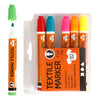 Creativ company textielstiften neon kleuren - lijndikte 2-4mm - 6st.