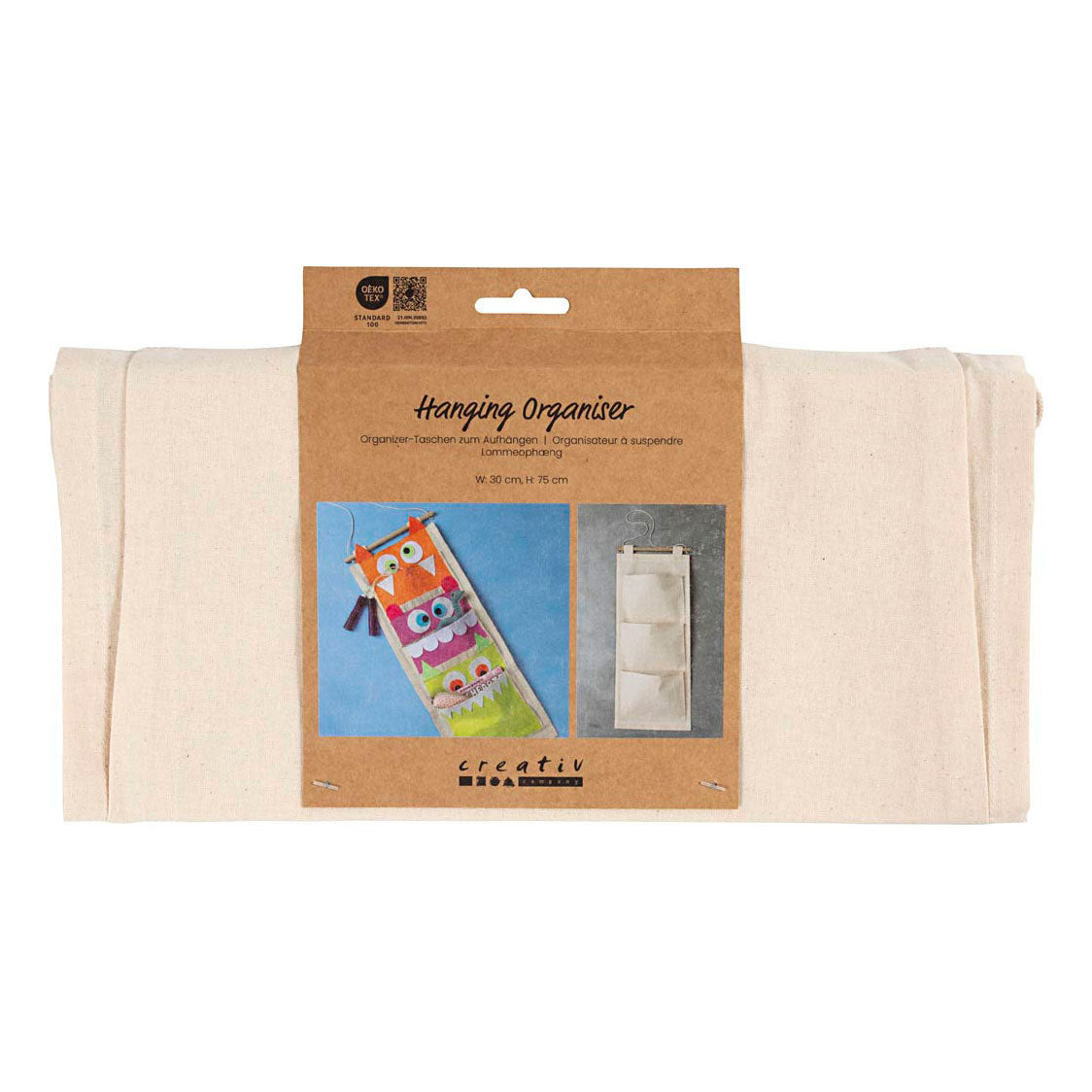 Creativ company https: www.cchobby.nl hangende-organiser-h-75-cm-b-30-cm-145-gr-licht-naturel-1-stuk