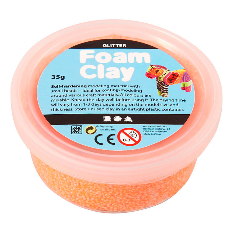 Creativ company foam clay glitter oranje - 35gr.