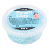Creativ company foam clay glitter lichtblauw - 35gr. - afbeelding 1