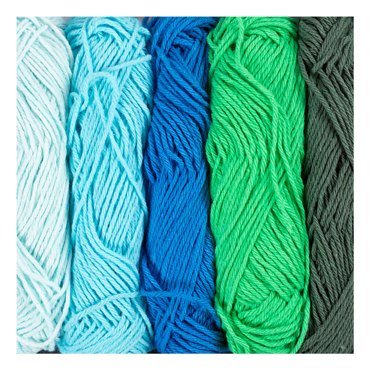 Creativ company katoengaren blauw groen - 5x50m