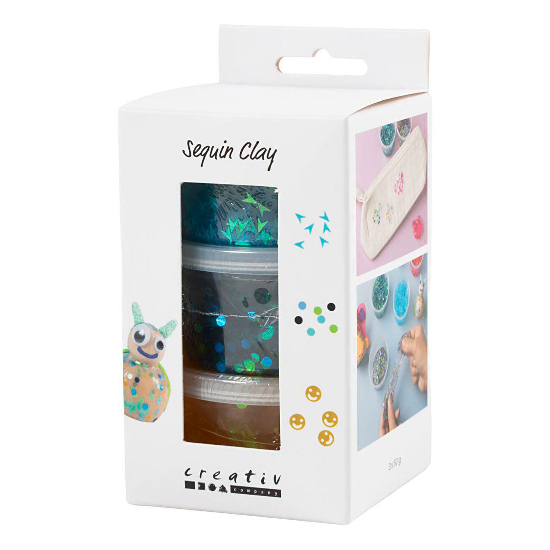Creativ company sequin clay blauw groen - 6x60gr.