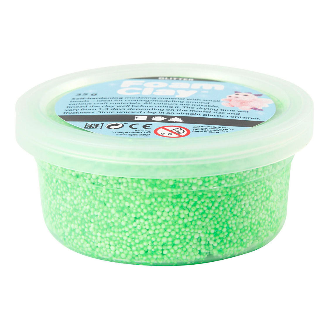 Creativ company foam clay glitter 35gr - groen