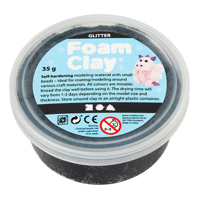 Creativ company http: www.cchobby.nl foam-clayr-zwart-glitter-35-gr-1-doosje