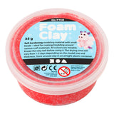 Creativ company foam clay glitter 35gr - rood - afbeelding 1