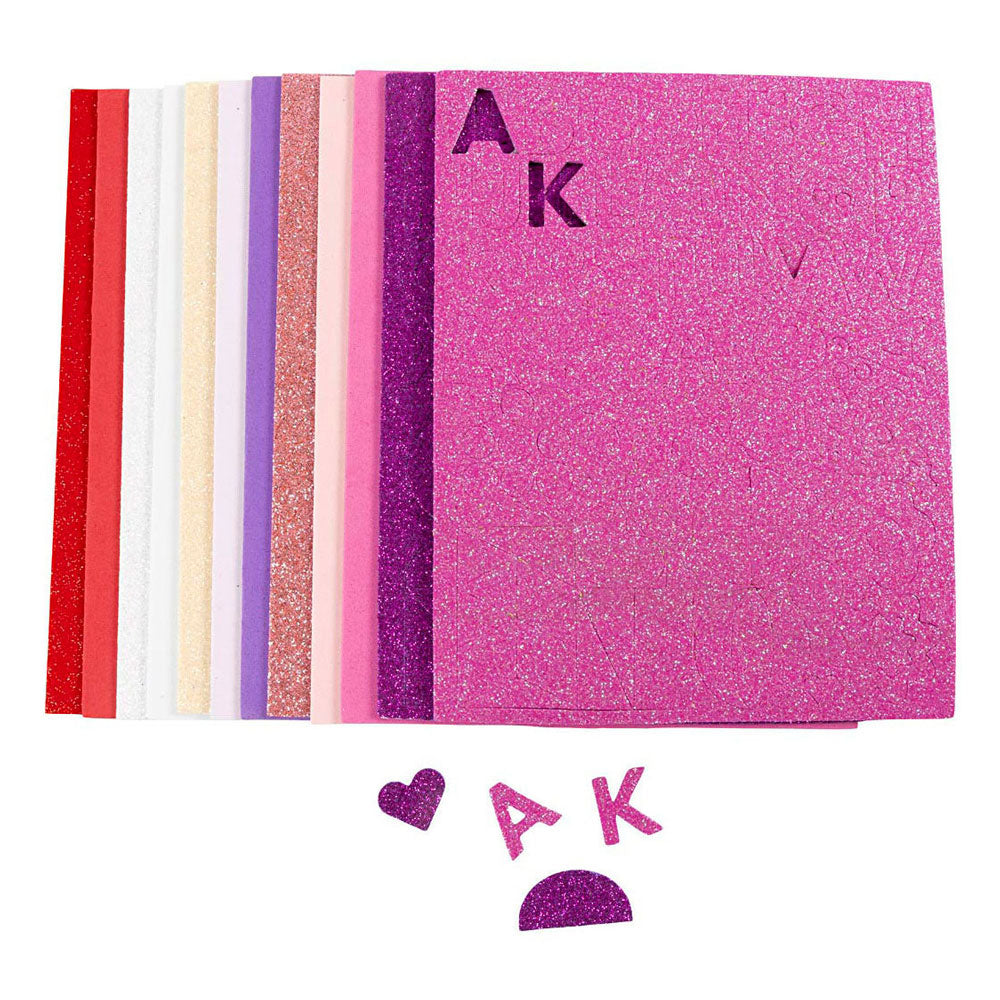 Creativ company foam vellen paars roze 14x25cm - 12 vellen