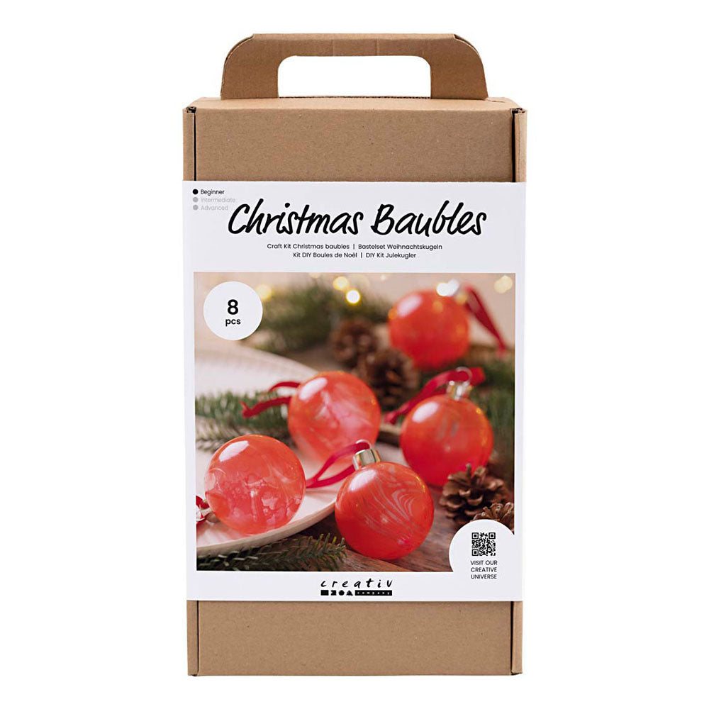 Creativ company hobbyset kerstballen marmeren