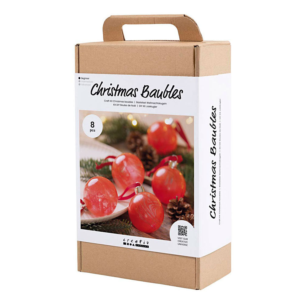 Creativ company hobbyset kerstballen marmeren