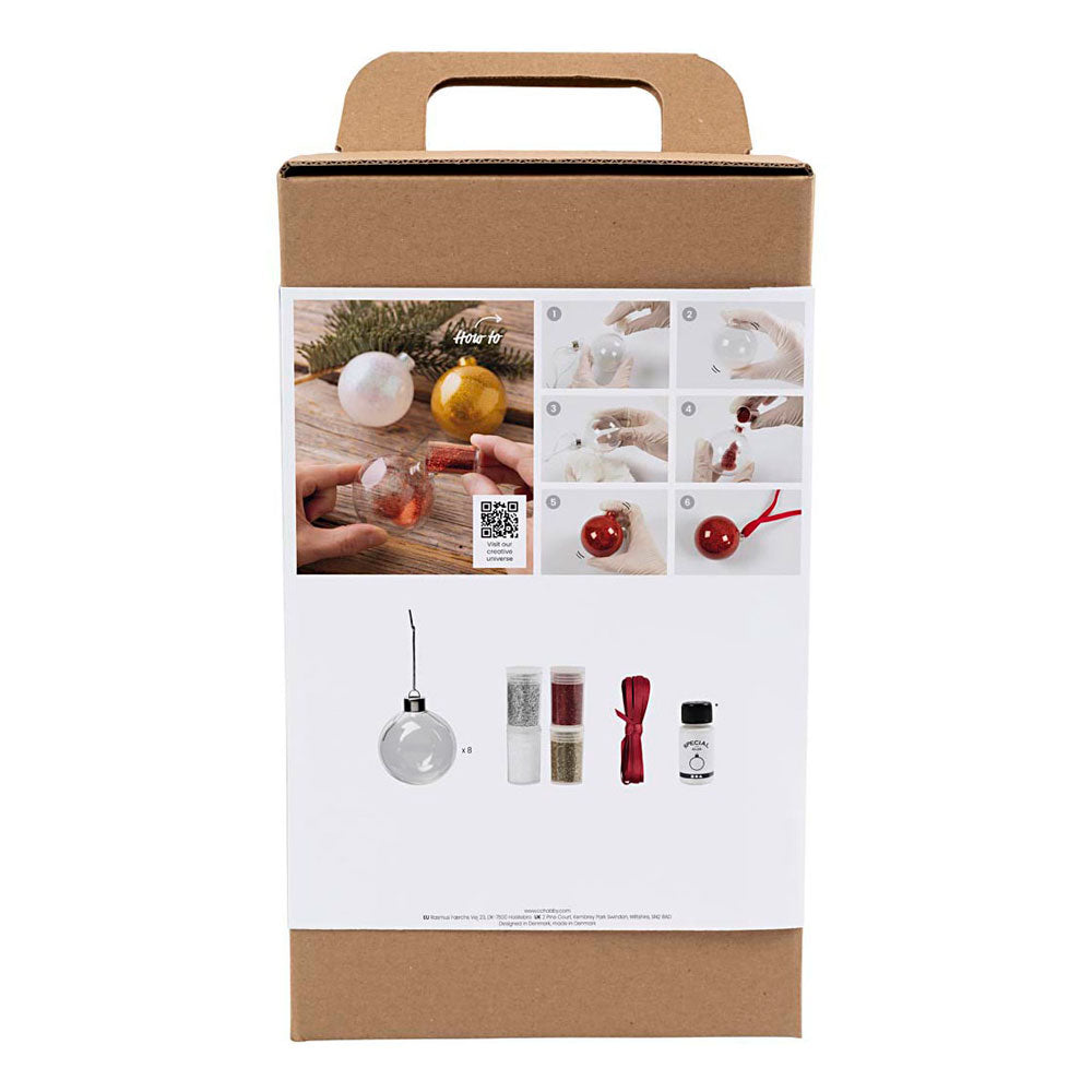 Creativ company hobbyset kerstballen glitter