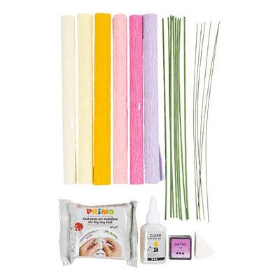 Creativ company hobbyset crepepapier bloem pastelkleuren
