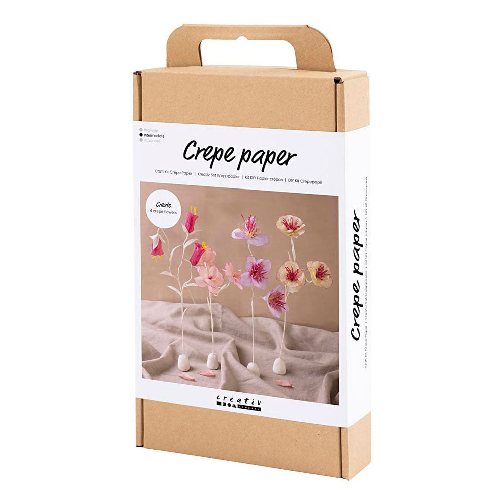 Creativ company hobbyset crepepapier bloem pastelkleuren