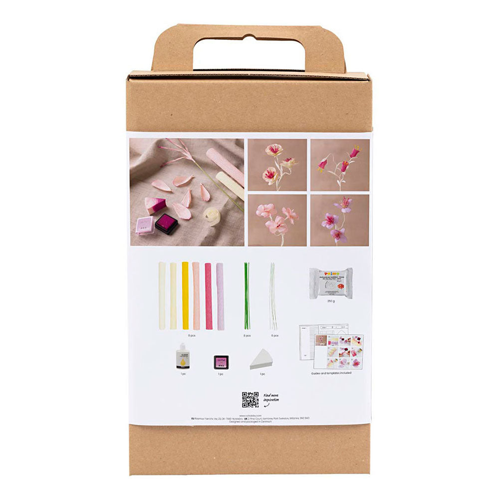 Creativ company hobbyset crepepapier bloem pastelkleuren