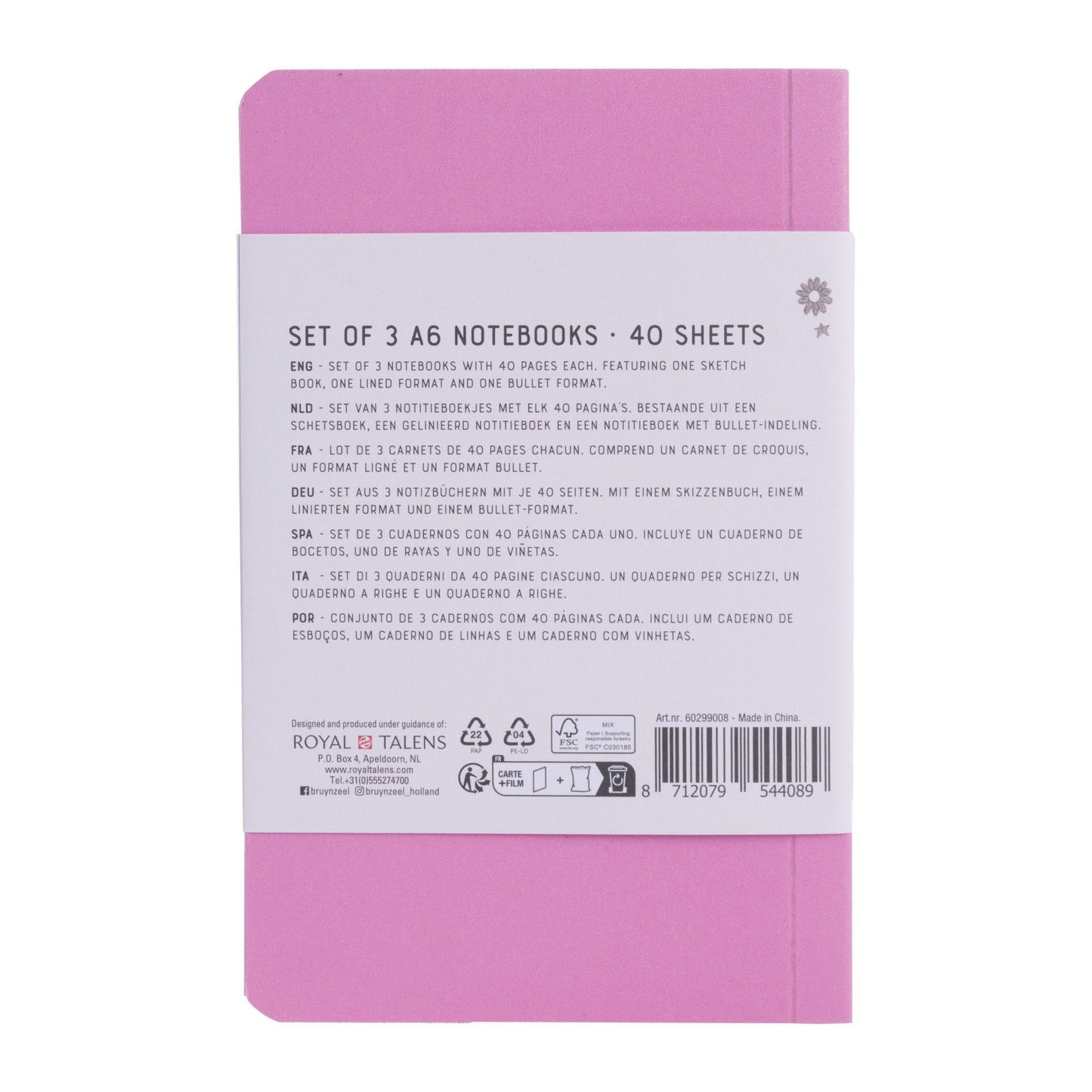 Bruynzeel • a6 notebook set van 3