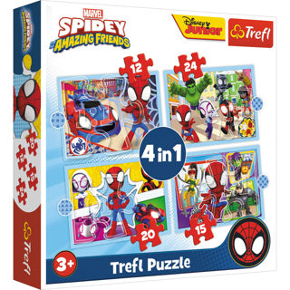 Trefl puzzel spidey and friends 4 in 1 | 2 stuks