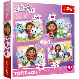 Trefl puzzel gabby's dollhouse 4 in 1 | 2 stuks