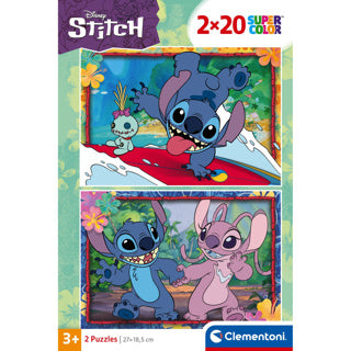 Clementoni legpuzzel super color disney stitch, 2x20st.
