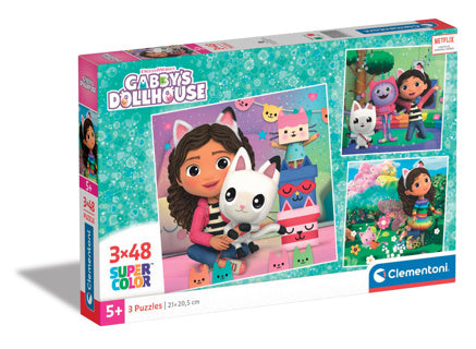Clementoni gabby's dollhouse puzzel 3 x 48 stukjes | 2 stuks