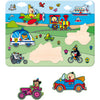 Bumba puzzel - houten inlegpuzzel - voertuigen