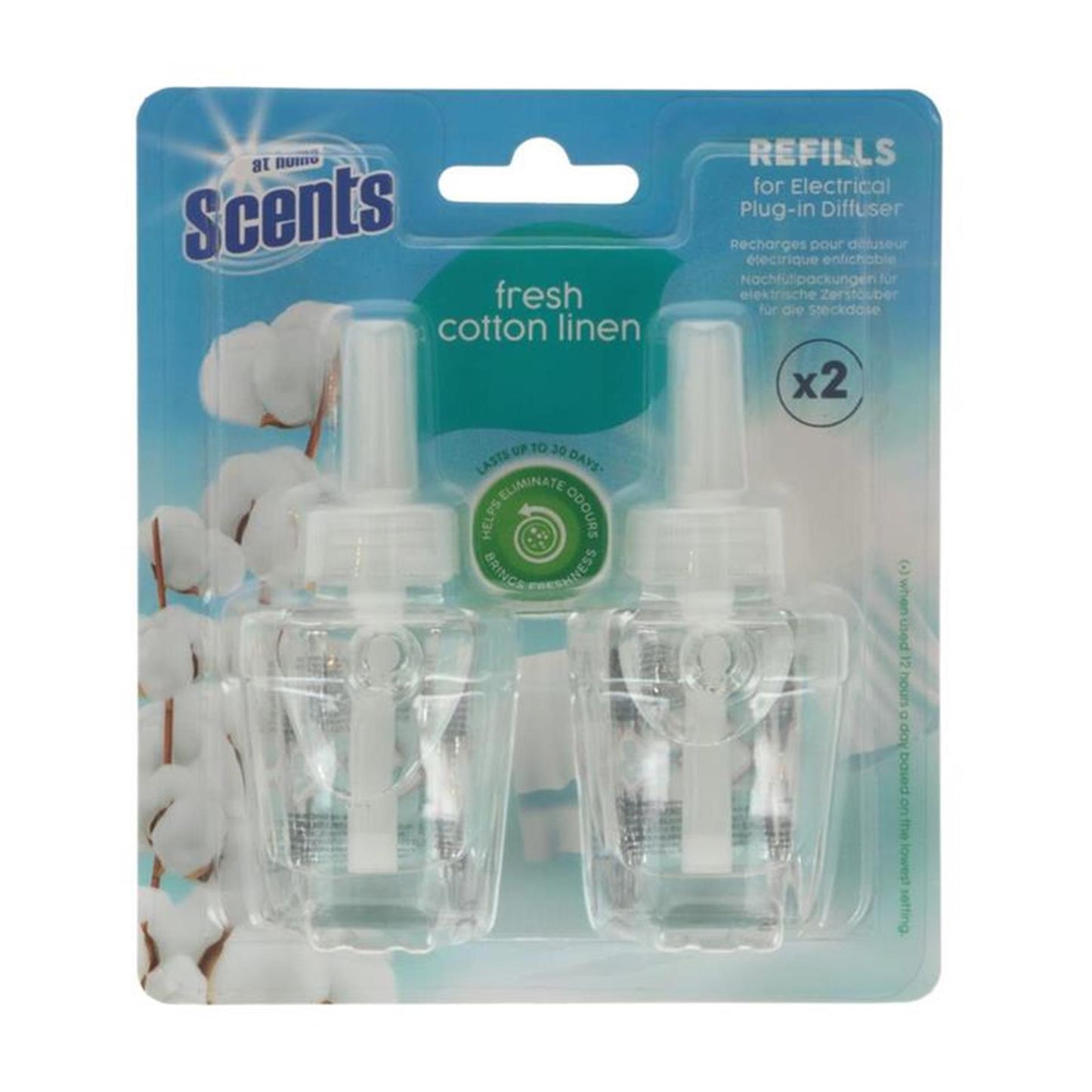 At home electrische luchtverfrisser 2x19ml fresh cotton linnen navulling