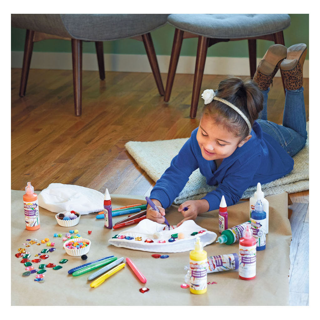 Colorations versier je eigen canvas vissershoed, set van 10