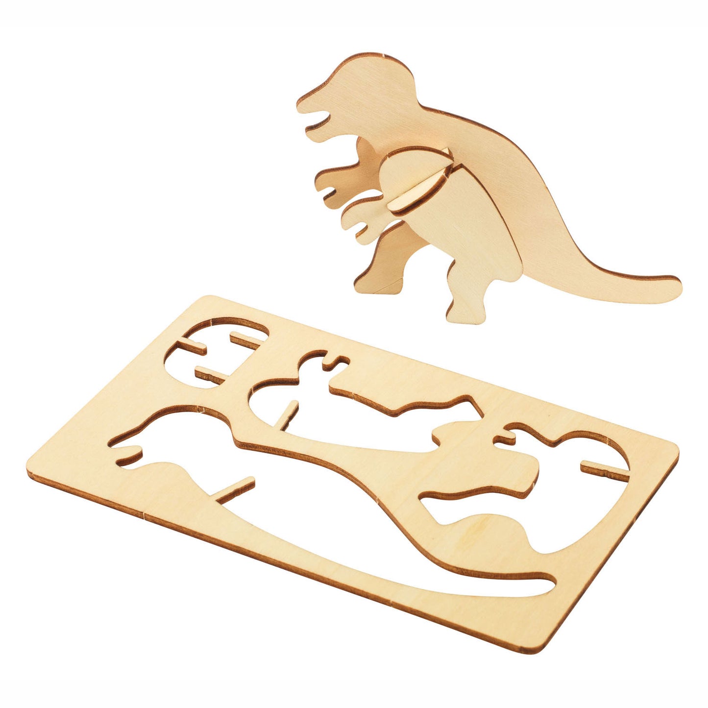 Colorations bouwpakketje houten 3d dinosaurus, set van 4