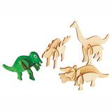 Colorations bouwpakketje houten 3d dinosaurus, set van 4 - afbeelding 5