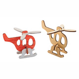 Colorations bouwpakketje houten 3d voertuigen, set van 4 - afbeelding 4