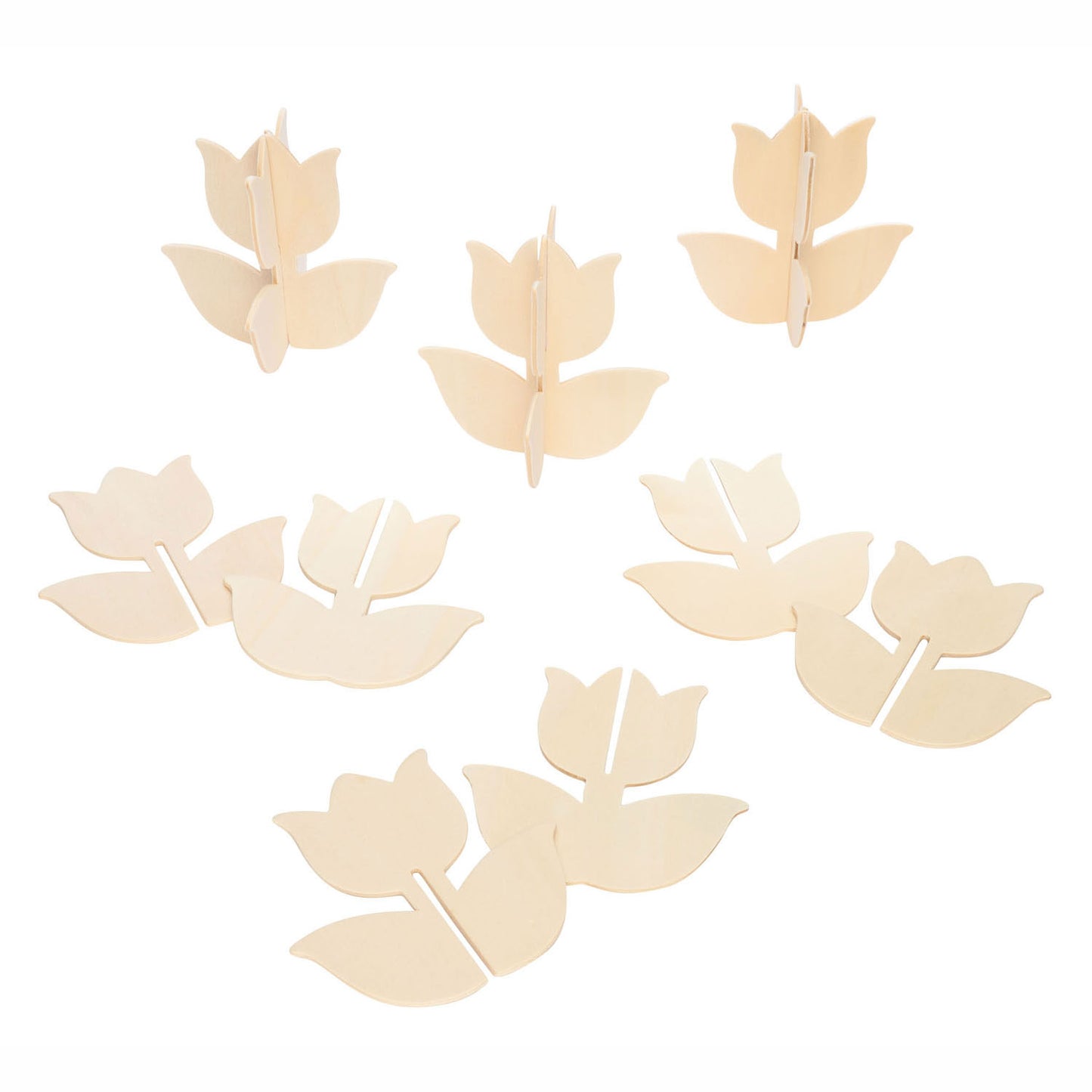 Colorations - maak en versier je eigen houten tulp, set van 12