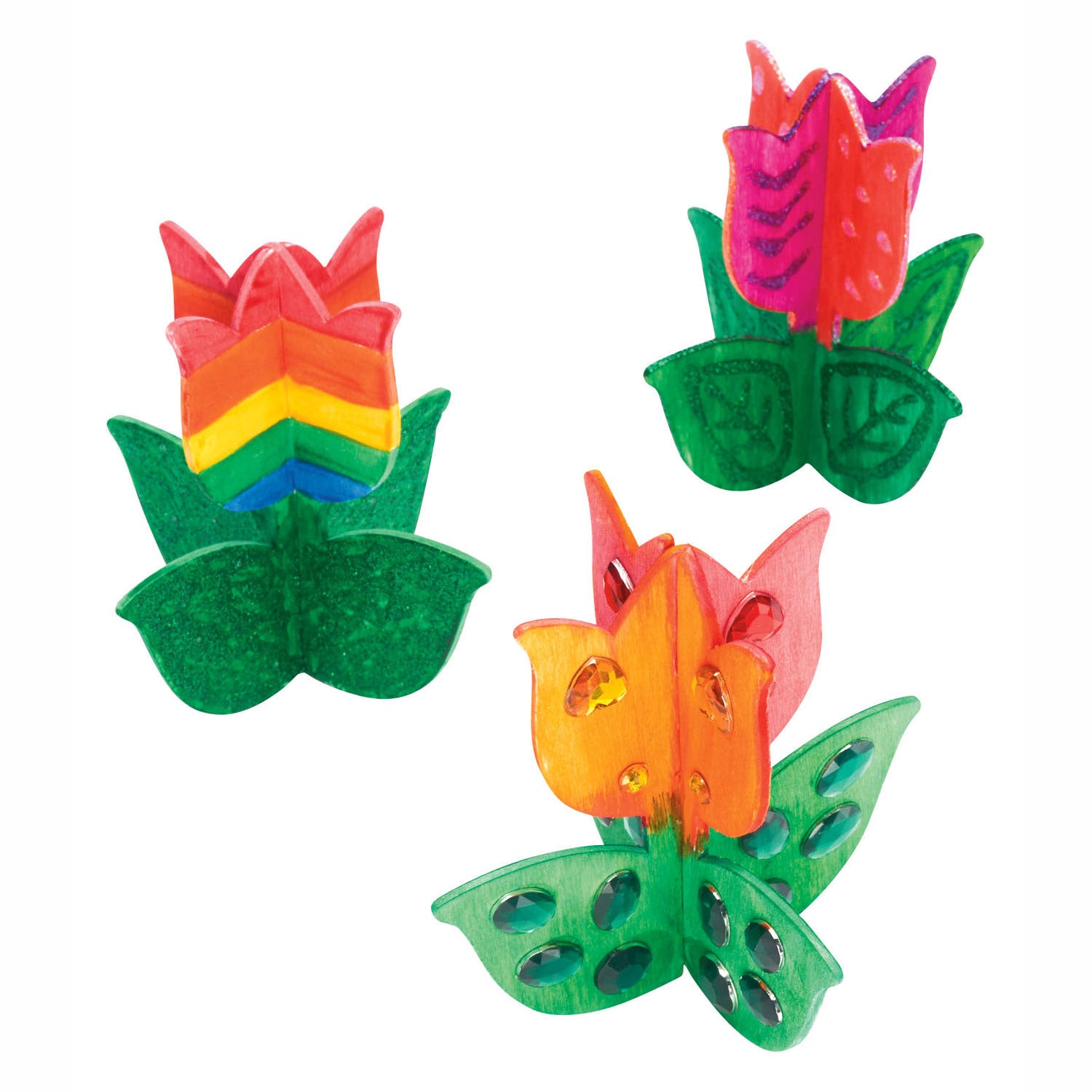 Colorations - maak en versier je eigen houten tulp, set van 12