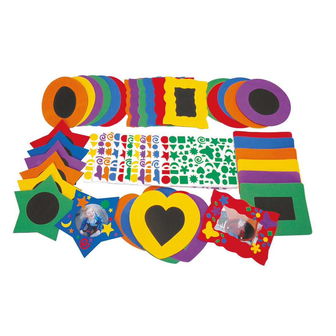 Colorations foam fotolijstjes met zelfklevende foamstickers, 36 stuks