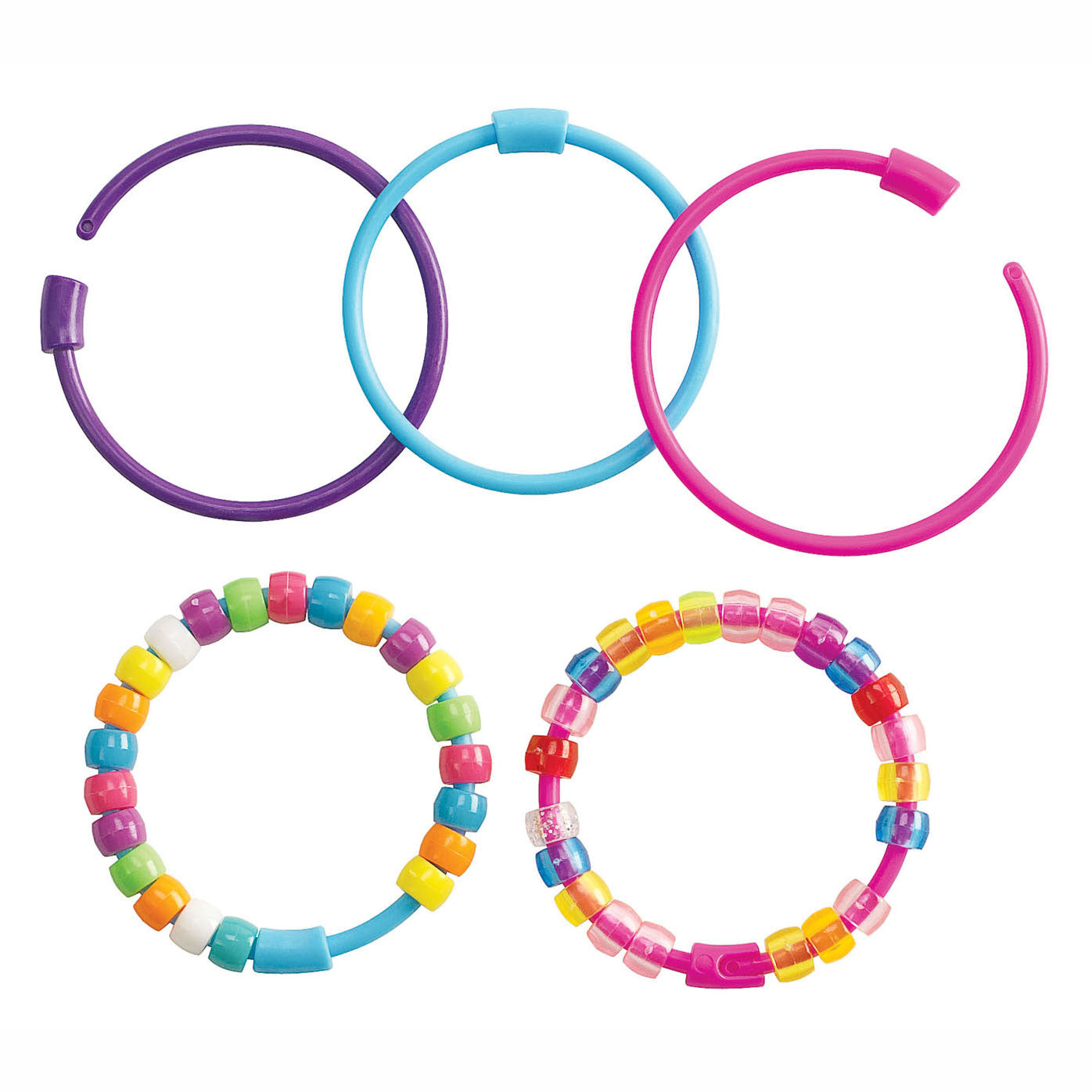 Colorations - rijgkralen armbanden met sluiting, set van 24