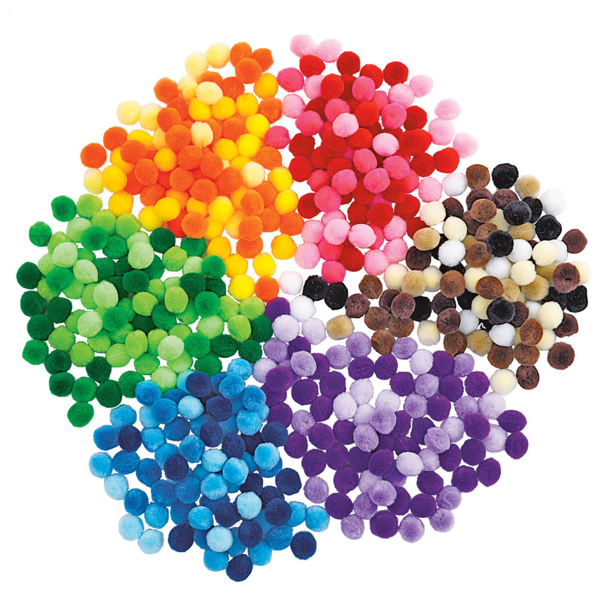 Colorations - pompomps 6 kleuren, 1500st.