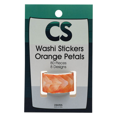 Colorations - washi stickers - oranje bloemblaadjes, 80st.