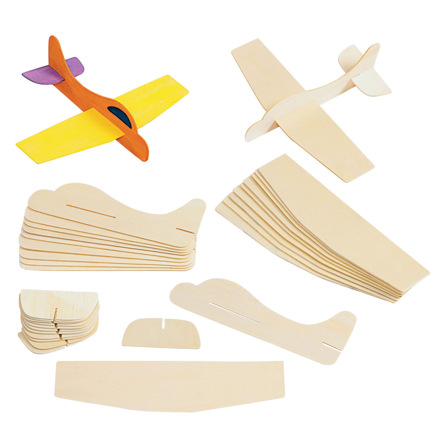Colorations - houten modelvliegtuigen maken, set van 12