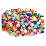 Colorations - regenboog gestreepte pom poms, 180st. - afbeelding 2