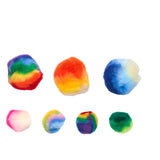 Colorations - regenboog gestreepte pom poms, 180st. - afbeelding 5