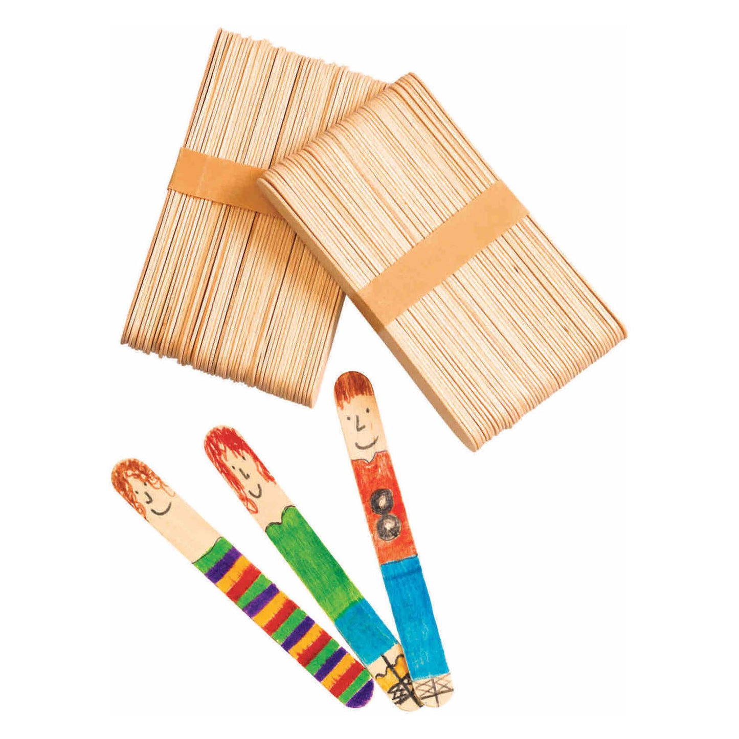 Colorations - grote houten knutselstokjes, set van 100