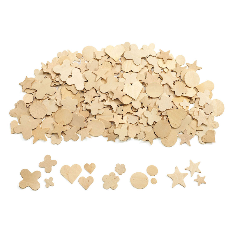 Colorations - natuurlijke houten vormen in 5 designs, 350st.