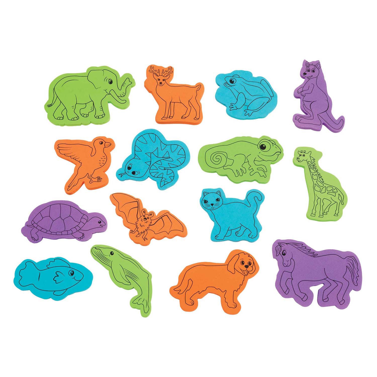 Colorations - dierenskeletten stempels, 15st.