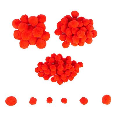 Colorations - mini pompons rood, 100st.
