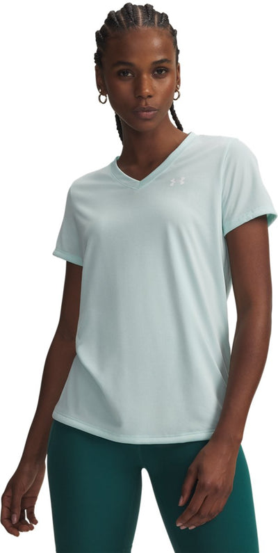 Under armour tech ssv- solid-grn dames sportshirt - refresh mint - wit
