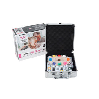 Domino dubbel 12 mexican train in aluminium koffer