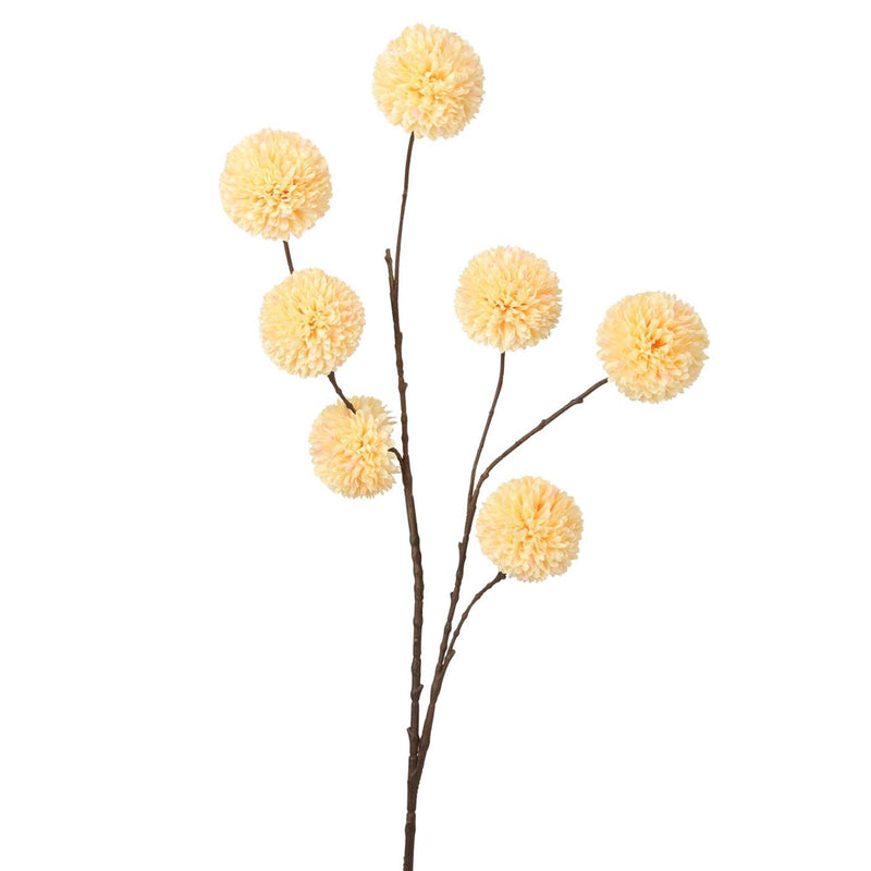 Roberts collection kunstbloem pompom 98cm zacht geel
