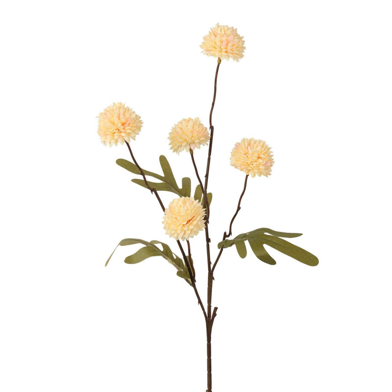 Roberts collection kunstbloem pompom 52cm zacht geel