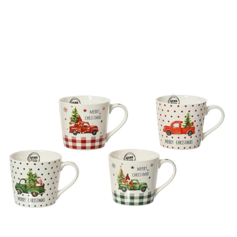 Decoris kerstmok porselein ø9,8xh8,8cm