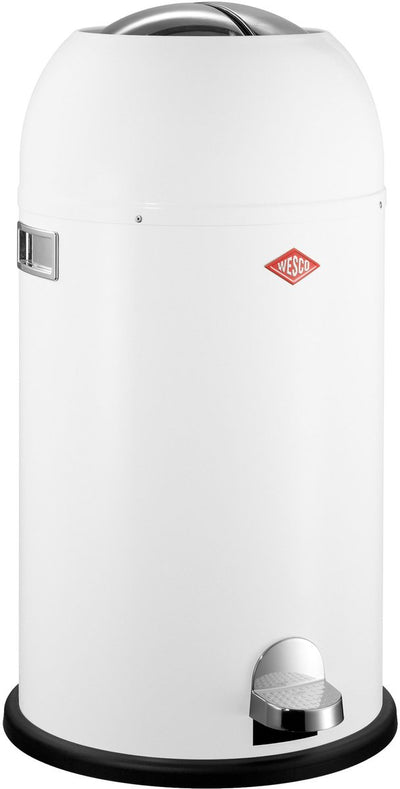 Wesco kickmaster prullenbak | pedaalemmer | 33 liter | metaal - wit | afvalemmer - made in germany