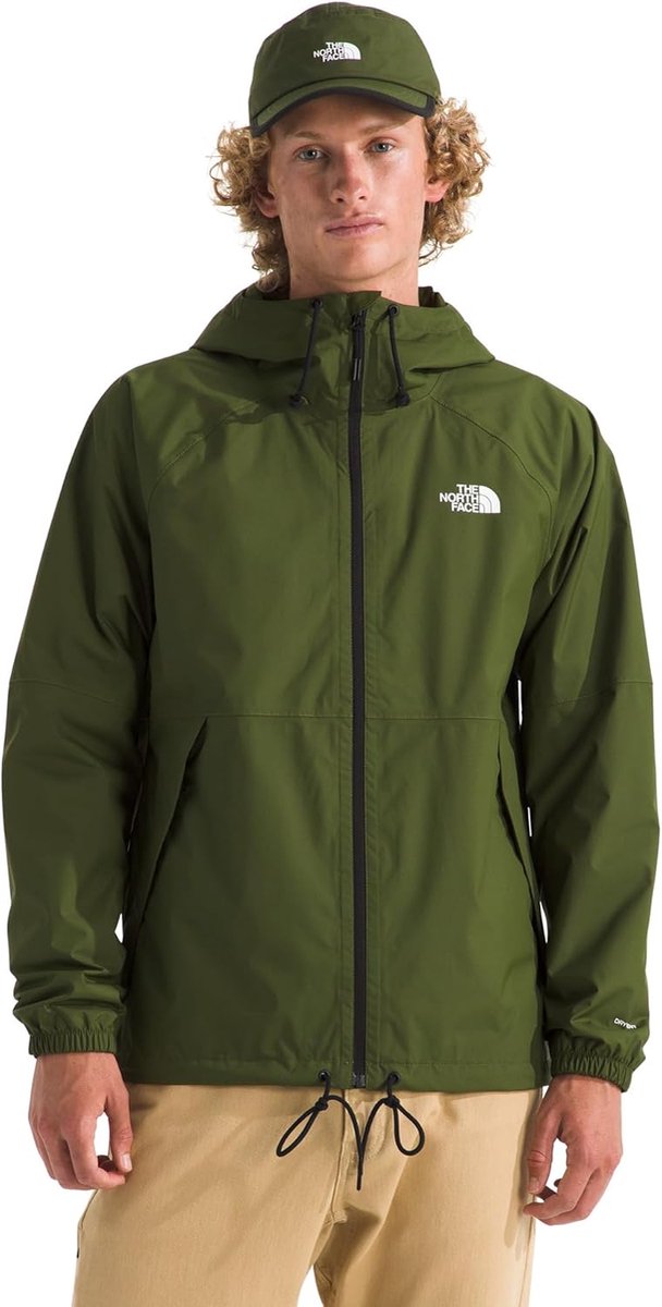 The north face m antora rain hoodie heren outdoorjas - woodland groen l