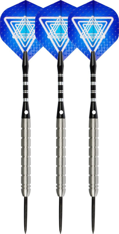Faver dartpijlenset 85% tungsten - complete set - blauw – 26 gram - 6 flights